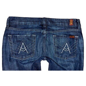 7 FOR ALL MANKIND Flip Flop 'A' Pocket Low Rise Boot Cut Jeans Size 29